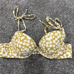 Aerie Yellow Floral Bikini Top